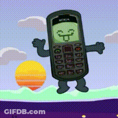 Cartoon Nokia Phone With Arms And Legs GIF