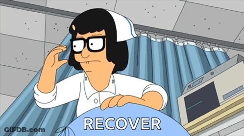 Cartoon Nurse Lying In Bed Recover GIF