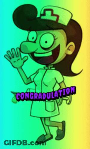 Cartoon Nurse Saying Congratulations GIF