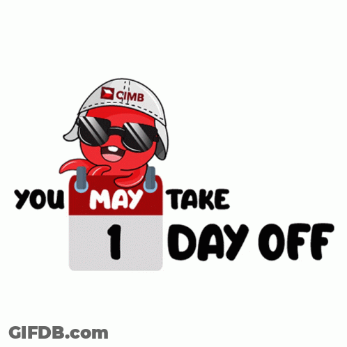 Cartoon Octopus Holding May 1 Calendar GIF