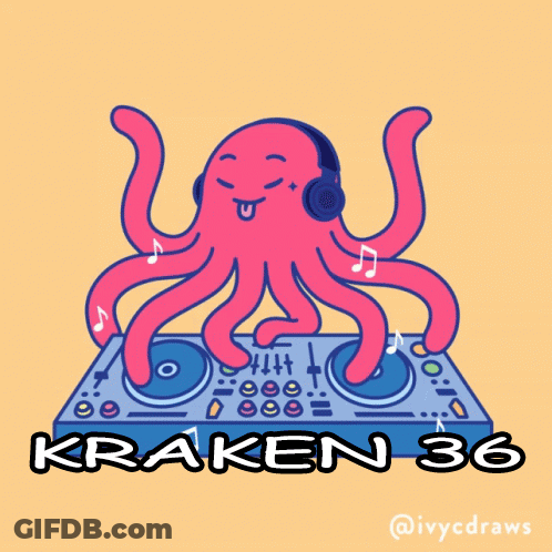 Cartoon Octopus Playing Turntable Kraken 36 GIF