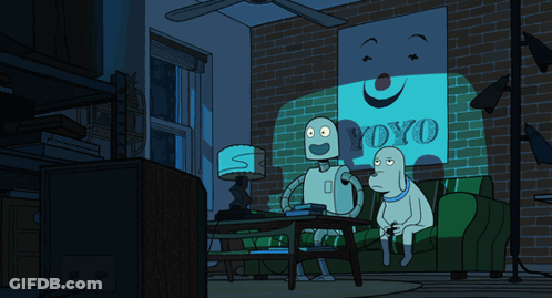 Cartoon Octopus Standing In Front Of Sign Reading Ave GIF