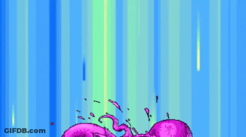 Cartoon Octopus With Shield On Back GIF