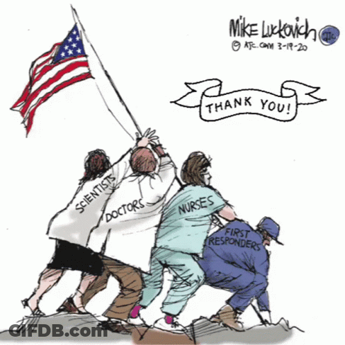 Cartoon Of Doctors Nurses And First Responders GIF