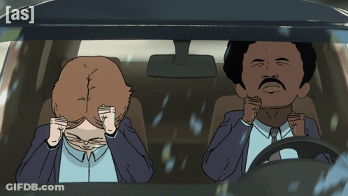 Cartoon Of Two Men In Car With As On Bottom Right GIF