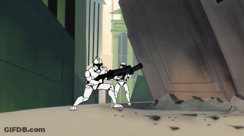 Cartoon Of Two Soldiers Holding Guns GIF