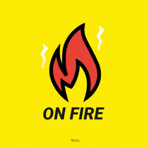 Cartoon On Fire Signage GIF