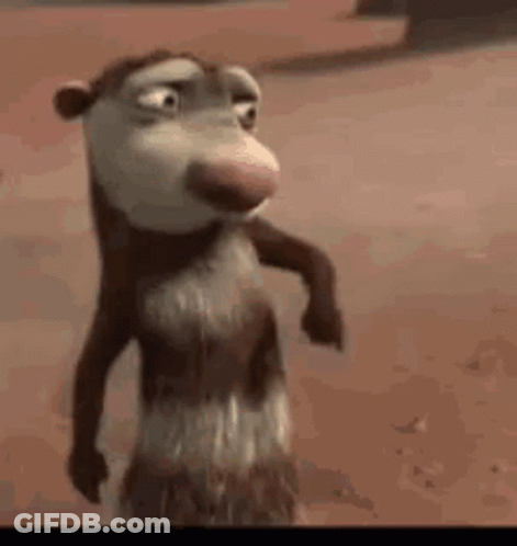 Cartoon Opossum Arm Outstretched Sandy Surface GIF