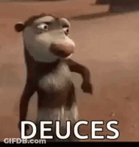 Cartoon Opossum On Dirt Road With Deuces GIF