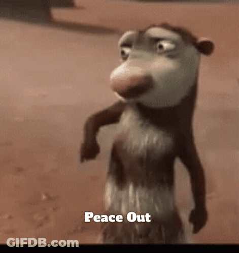 Cartoon Opossum Saying Peace Out GIF