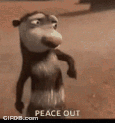 Cartoon Opossum Standing On Dirt Road Peace Out GIF