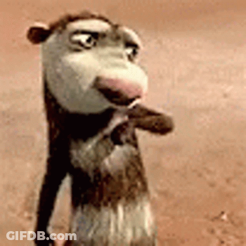 Cartoon Opossum Standing On Hind Legs On Dirt Field GIF