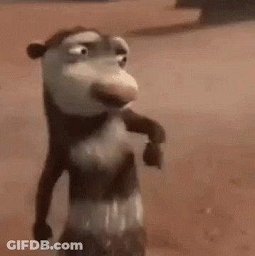 Cartoon Opossum Standing On Sand GIF