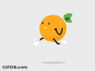 Cartoon Orange Running GIF