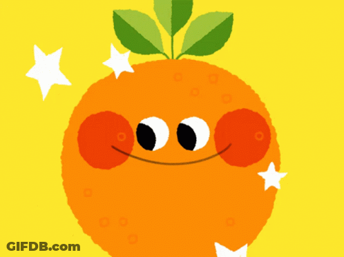 Cartoon Orange With Face GIF
