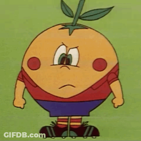 Cartoon Orange With Leaf GIF