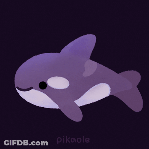 Cartoon Orca Winking GIF