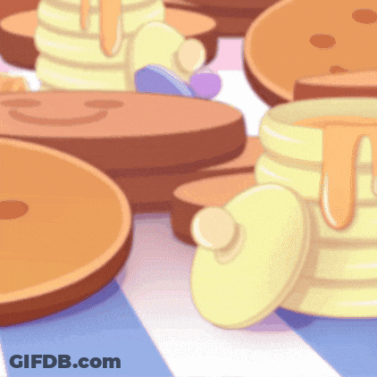 Cartoon Pancakes And Syrup Jar GIF