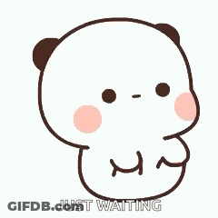 Cartoon Panda Bear Sitting Waiting GIF