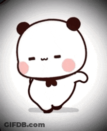 Cartoon Panda Bear With Bow Tie GIF