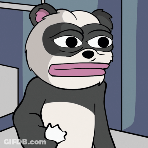 Cartoon Panda Bear With Pink Lip GIF