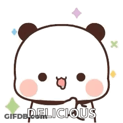 Cartoon Panda Giving Thumbs Up Saying Delicious GIF