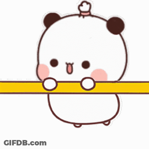 Cartoon Panda Holding Yellow Stick GIF
