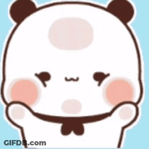 Cartoon Panda Making Funny Face With Hands Up GIF
