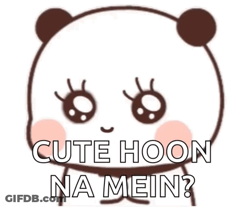 Cartoon Panda Saying Cute Hoon Na Mein GIF