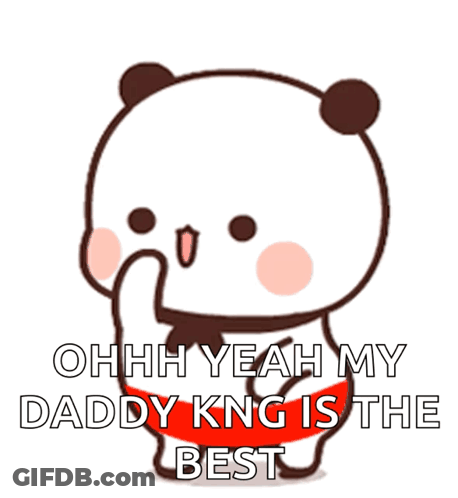 Cartoon Panda Saying Ohh Yeah My Daddy KNC Is The Best GIF
