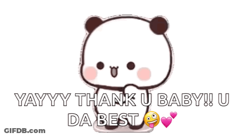 Cartoon Panda Saying Thank You Baby GIF