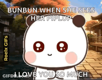 Cartoon Panda Says I Love You So Much To Piplup GIF
