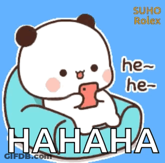 Cartoon Panda Sitting Holding Cell Phone GIF