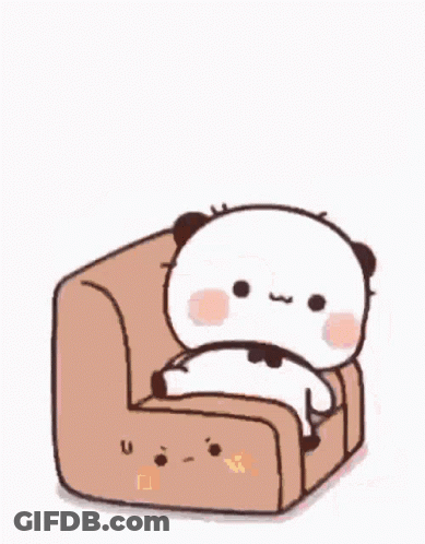 Cartoon Panda Sitting On Couch GIF
