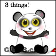Cartoon Panda Smiling With 3 Things GIF