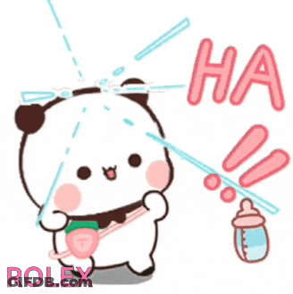 Cartoon Panda Spraying Water GIF