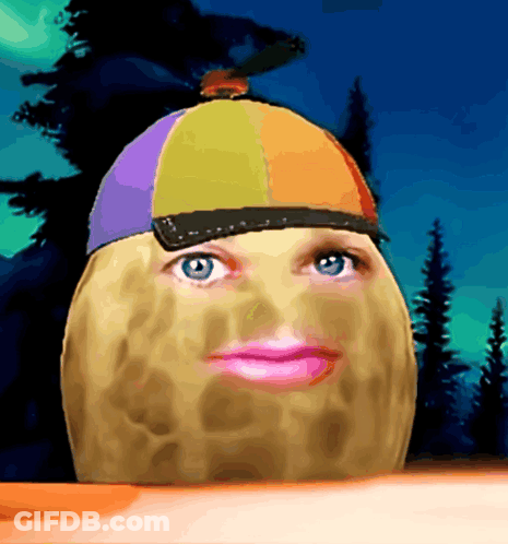 Cartoon Peanut Wearing Hat GIF