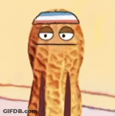 Cartoon Peanut Wearing Headband And Striped Hat GIF