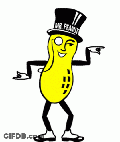 Cartoon Peanut Wearing Top Hat Mr. Peanut GIF