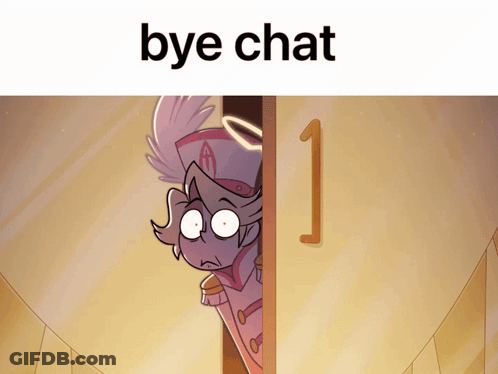 Cartoon Peeking Out Door Saying Bye Chat GIF