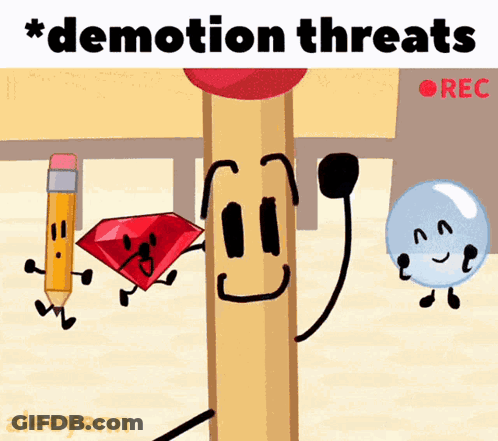 Cartoon Pencil Diamond Bubble Saying Demation Threats GIF