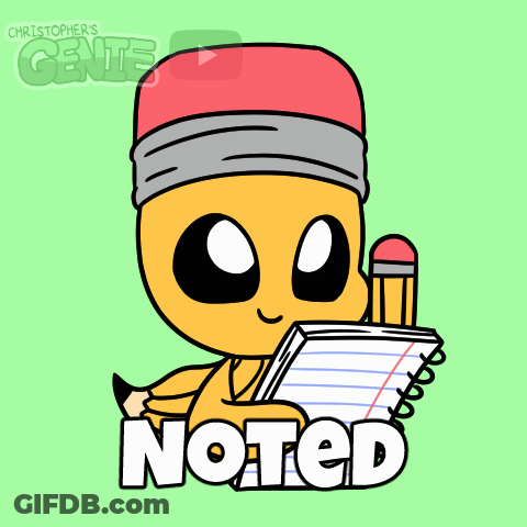 Cartoon Pencil Holding Notebook With Noted GIF