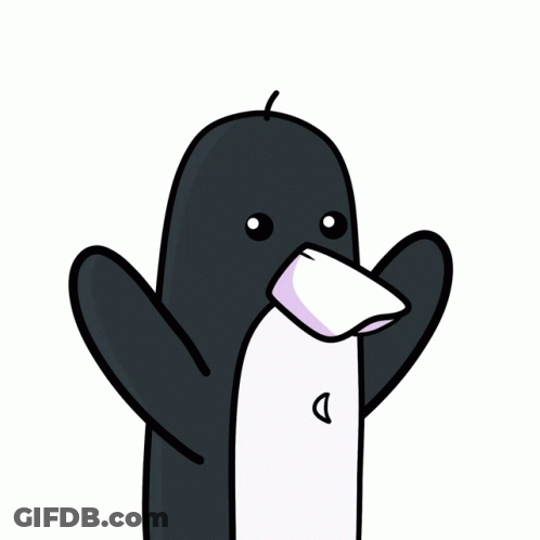 Cartoon Penguin And Bear Hugging GIF