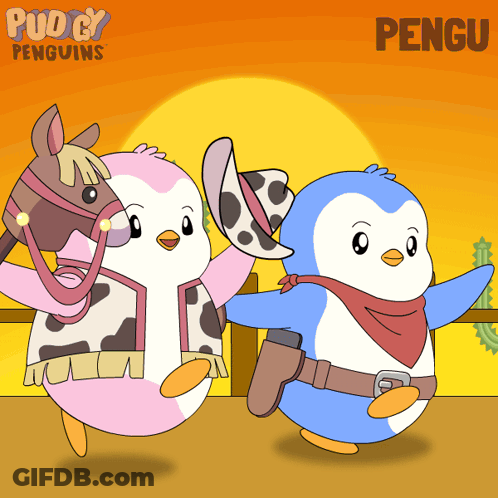 Cartoon Penguin Balancing Cup Find The Puggy GIF