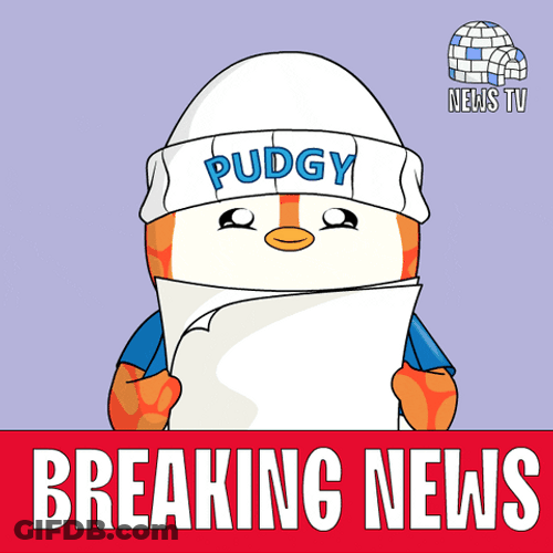 Cartoon Penguin Breakin News GIF
