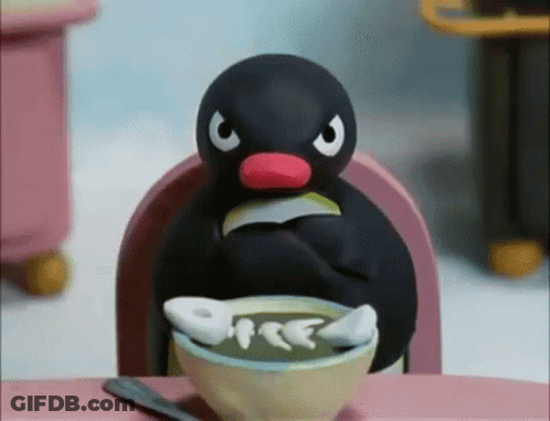 Cartoon Penguin Eating Soup GIF