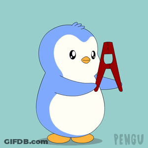 Cartoon Penguin Holding Red Object Laughing GIF