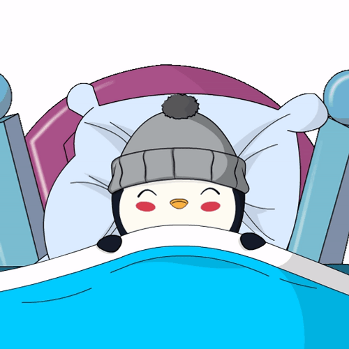 Cartoon Penguin Im Awake GIF