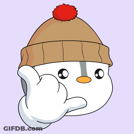Cartoon Penguin In Brown Hat With Red Pom Pom GIF