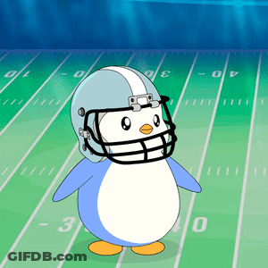 Cartoon Penguin In Football Helmet GIF